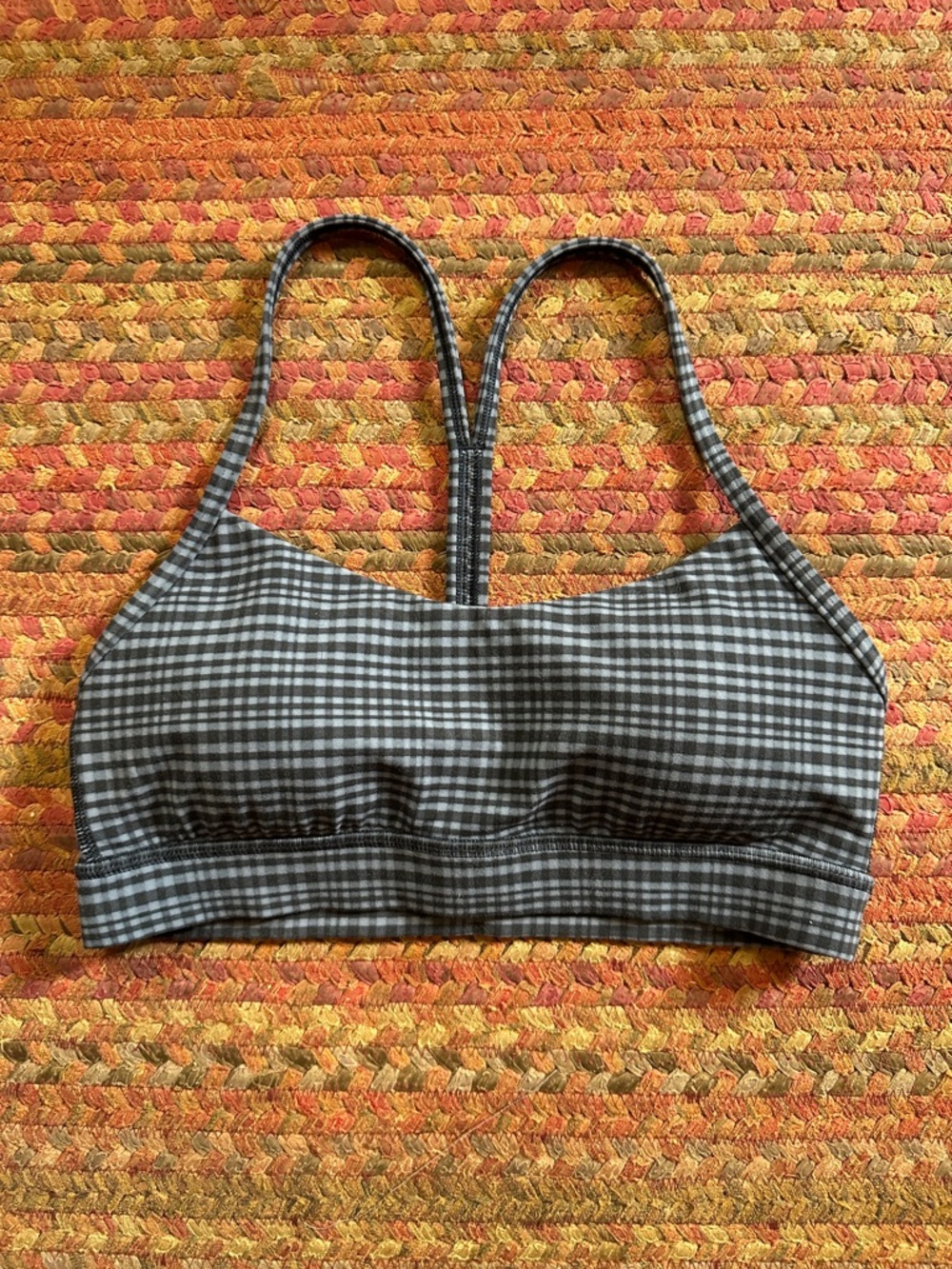 LULULEMON GLOW GRID NAVY BLUE FLOW Y SPORTS BRA YOGA